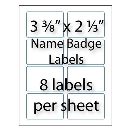Avery Name Tag Template 5395 Name Badge Labels 3 3 8&quot; X 2 1 3&quot;