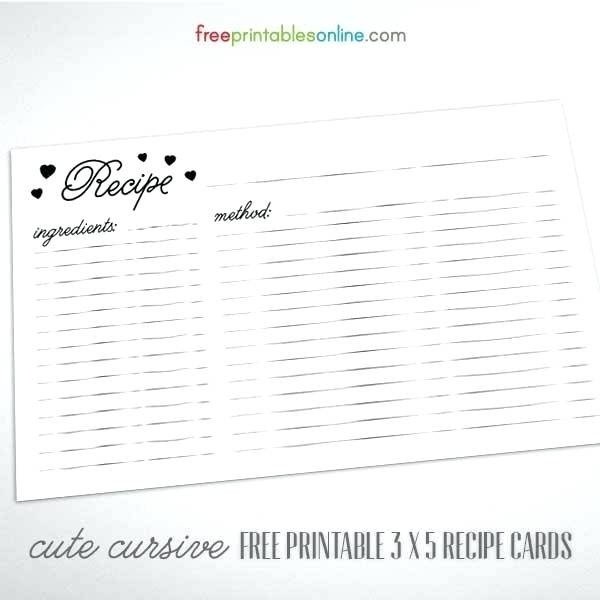 Avery Recipe Card Template Avery Free Recipe Templates Flowersheet