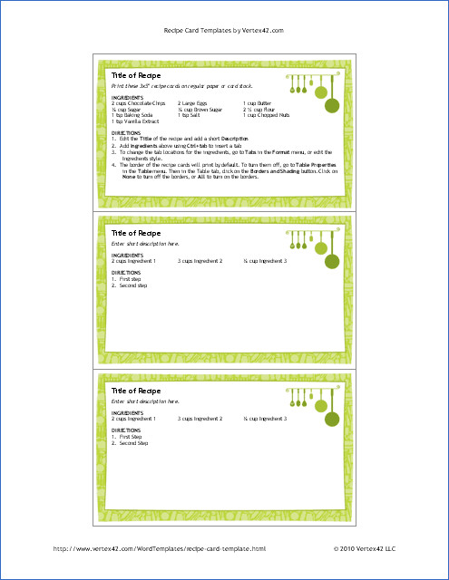 Avery Recipe Card Template Free Printable Recipe Card Template for Word