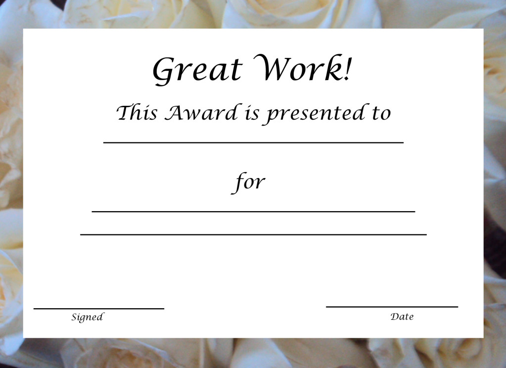 Award Certificate Template Free Free Printable Award Certificate Template