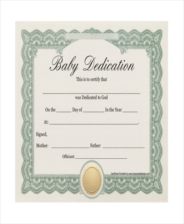 Baby Dedication Certificate Template Baby Certificate Template 10 Free Pdf Psd Vector
