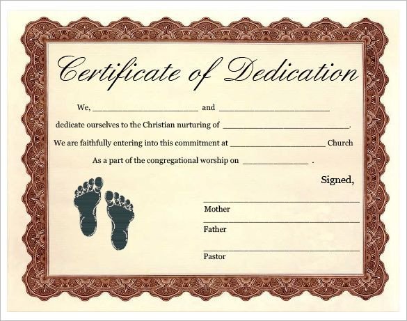 Baby Dedication Certificate Template Baby Dedication Certificate Templates – 20 Free Word Pdf