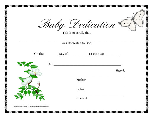 Baby Dedication Certificate Template Printable Baby Dedication Certificate