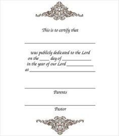 Baby Dedication Certificate Templates Baby Christening Certificate Template Free