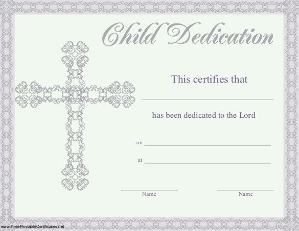 Baby Dedication Certificate Templates Baby Dedication Certificate