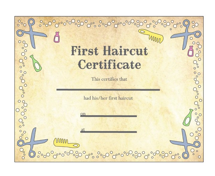Baby First Haircut Certificate Baby S First Haircut Certificate Keepsake Laminated