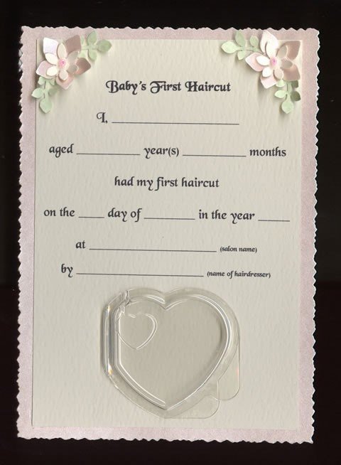 Baby First Haircut Certificate Babys First Haircut Certificate Available In Pink or Blue