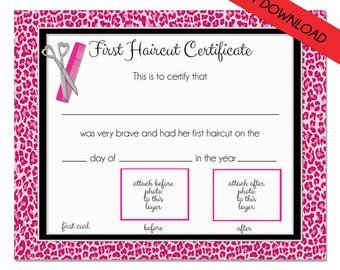 Baby First Haircut Certificate First Haircut Certificate Baby First Haircut
