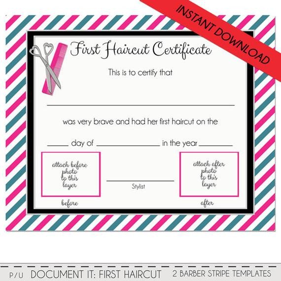 Baby First Haircut Certificate First Haircut Certificate Baby First Haircut