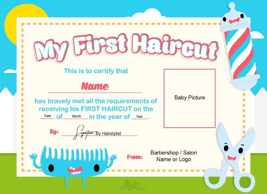 Baby First Haircut Certificate First Haircut Certificate Baby Haircut Certificate 8×10