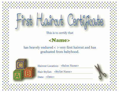 Baby First Haircut Certificate First Haircut Certificate Baby toddler