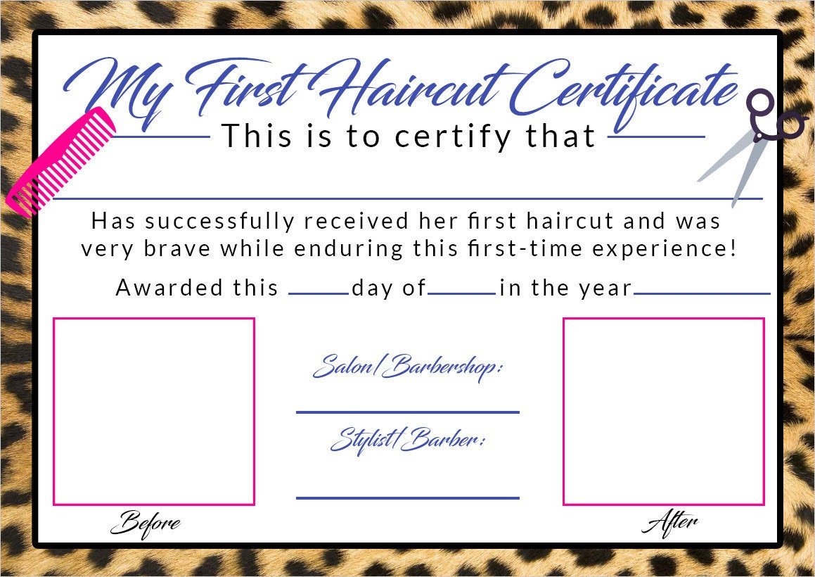 Baby First Haircut Certificate Girls First Haircut Certificate Baby First Haircut