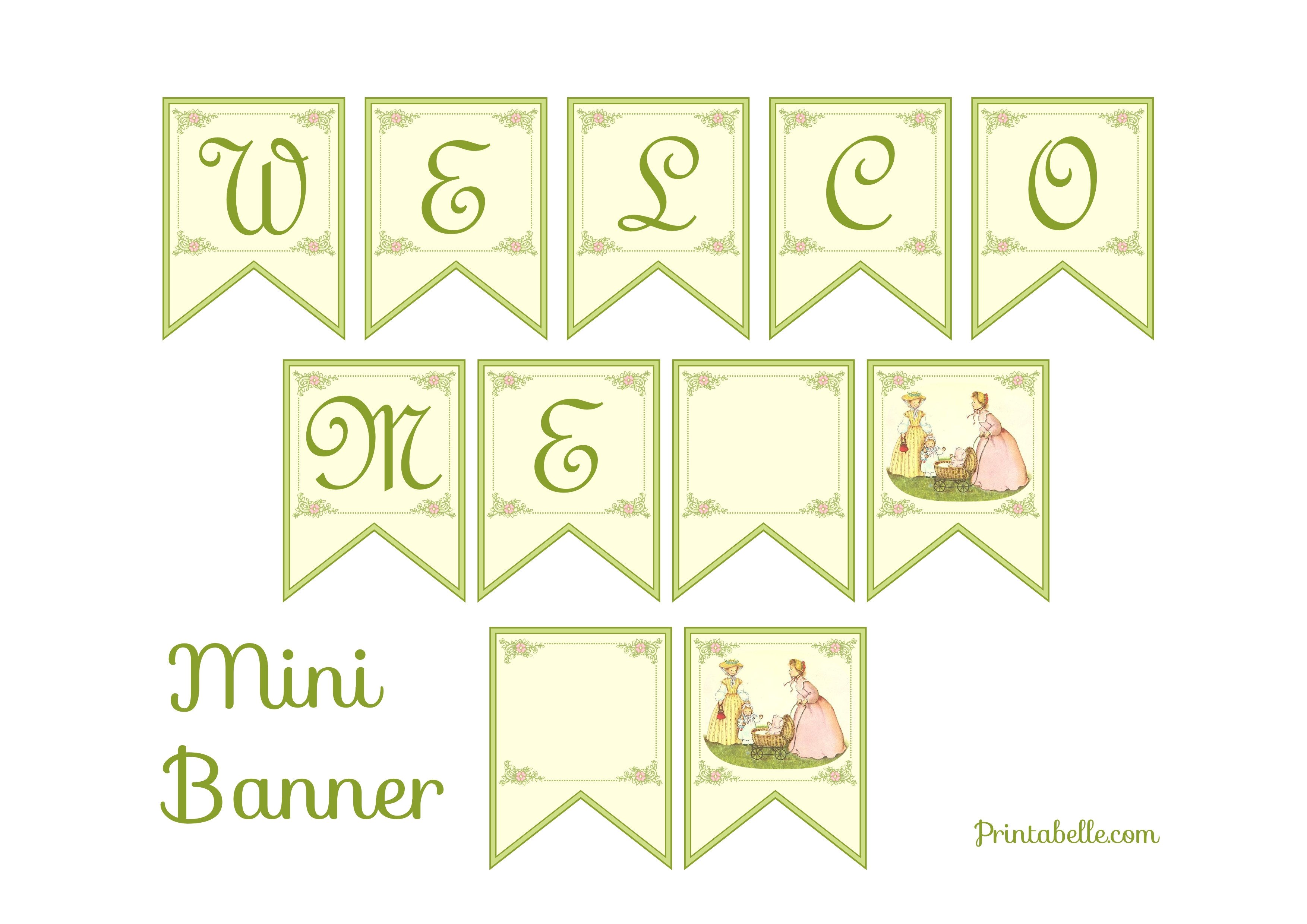 Baby Shower Banner Printable Free Vintage Baby Shower Printables From Printabelle