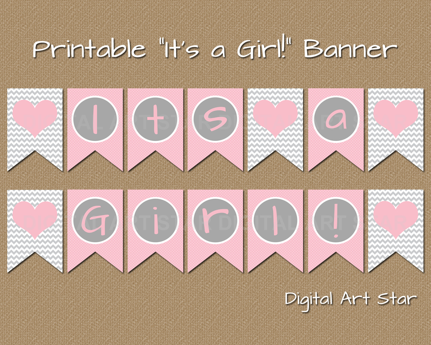 Baby Shower Banner Templates Digital Art Star Printable Party Decor February 2014