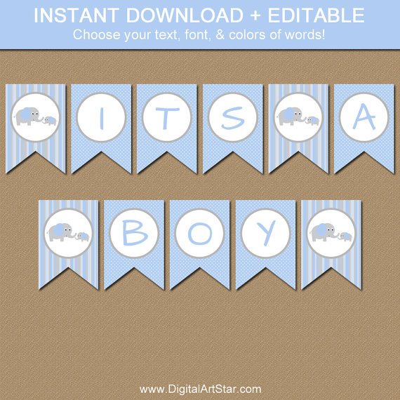 Baby Shower Banner Templates Printable Baby Shower Banner Editable Baby Shower Banner