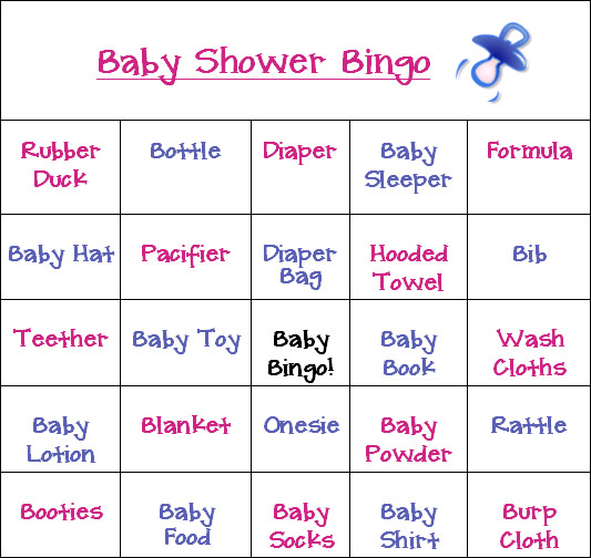 Baby Shower Bingo Template All New Baby Shower Bingo Game