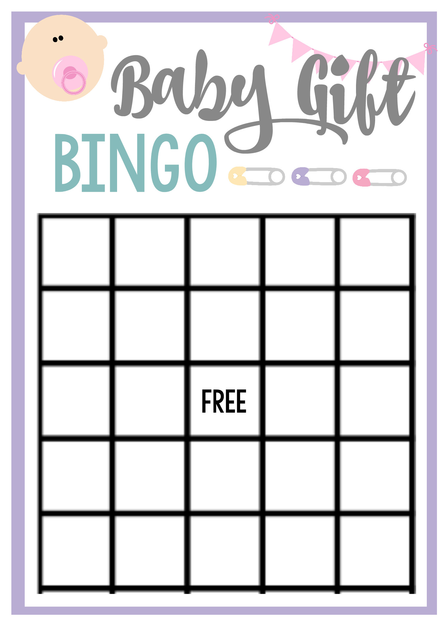 Baby Shower Bingo Template Free Printable Baby Shower Games for Groups – Fun