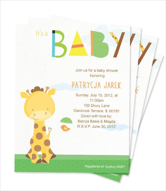Baby Shower Card Template 9 Baby Shower Card Template Free Samples Examples