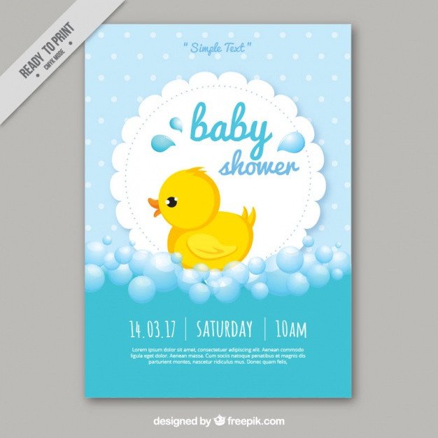 Baby Shower Card Template Cute Baby Shower Card Template Vector