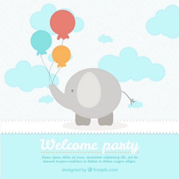 Baby Shower Card Template Cute Elephant Baby Shower Card Template Vector