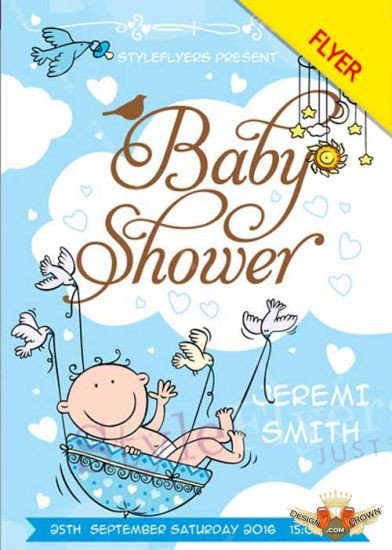 Baby Shower Flyer Template Awesome Baby Shower V1 Psd Flyer Template