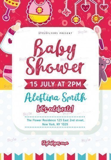 Baby Shower Flyer Template Baby Shower Psd Flyer Template Styleflyers