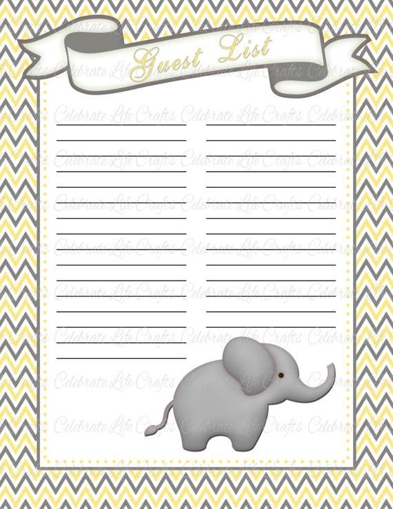 Baby Shower Guest List Baby Shower Guest List Printable Baby Shower Party