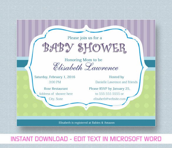 Baby Shower Invite Template Word Baby Shower Invitation Template 29 Free Psd Vector Eps