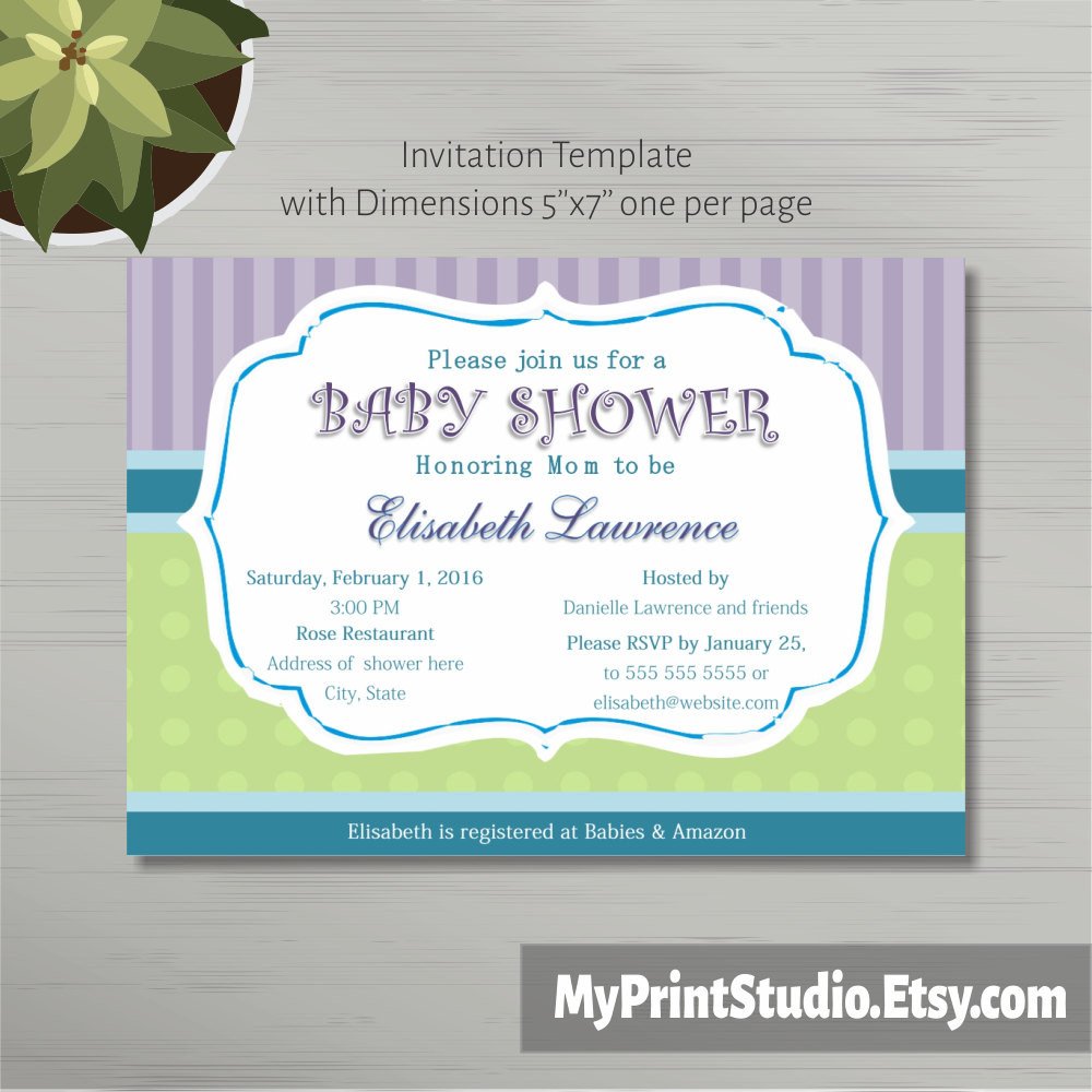 Baby Shower Invite Template Word Printable Baby Shower Invitation Template In Ms Word Boy Girl
