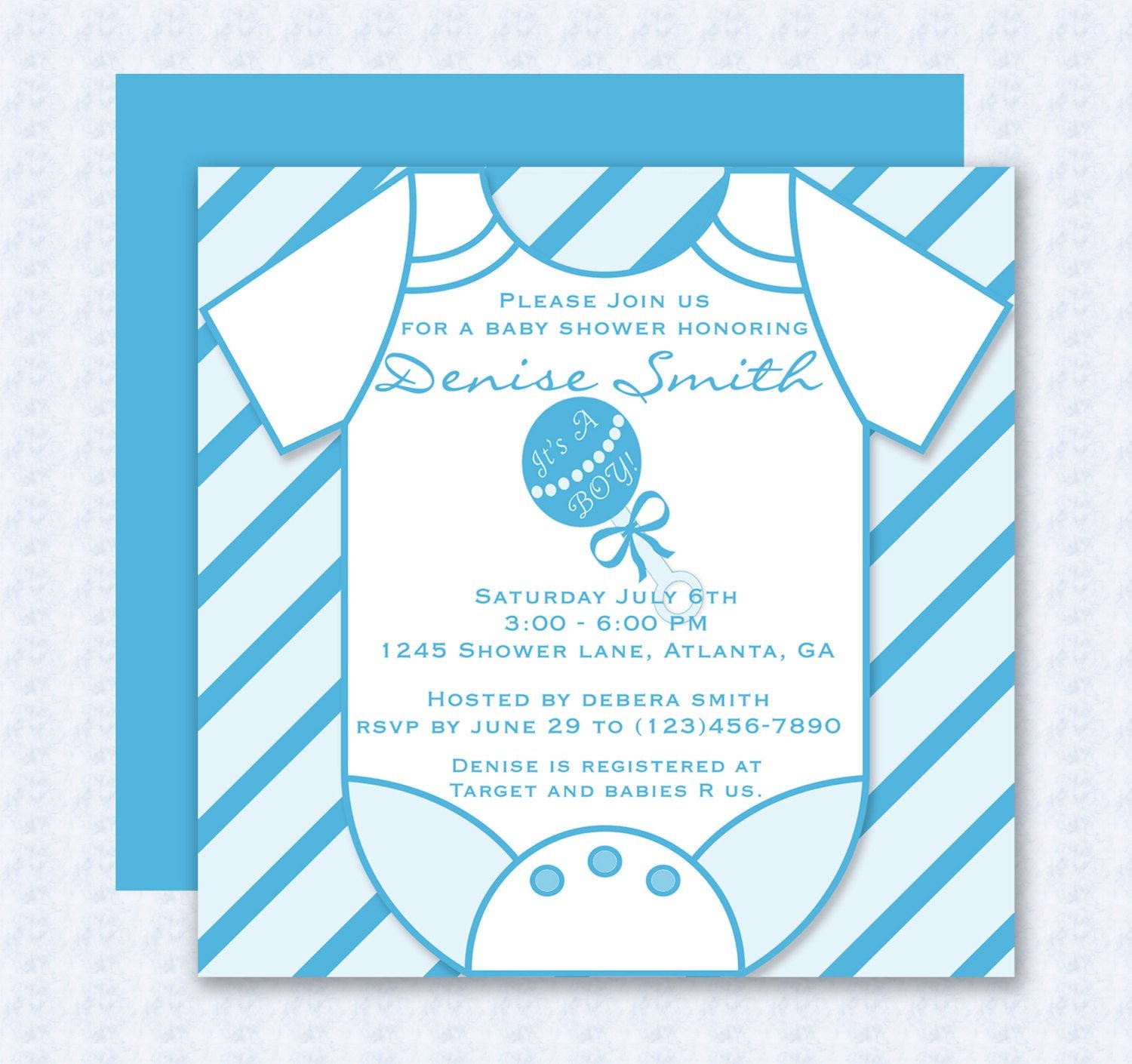 Baby Shower Invite Templates Blue Esie Baby Shower Invitation Editable Template