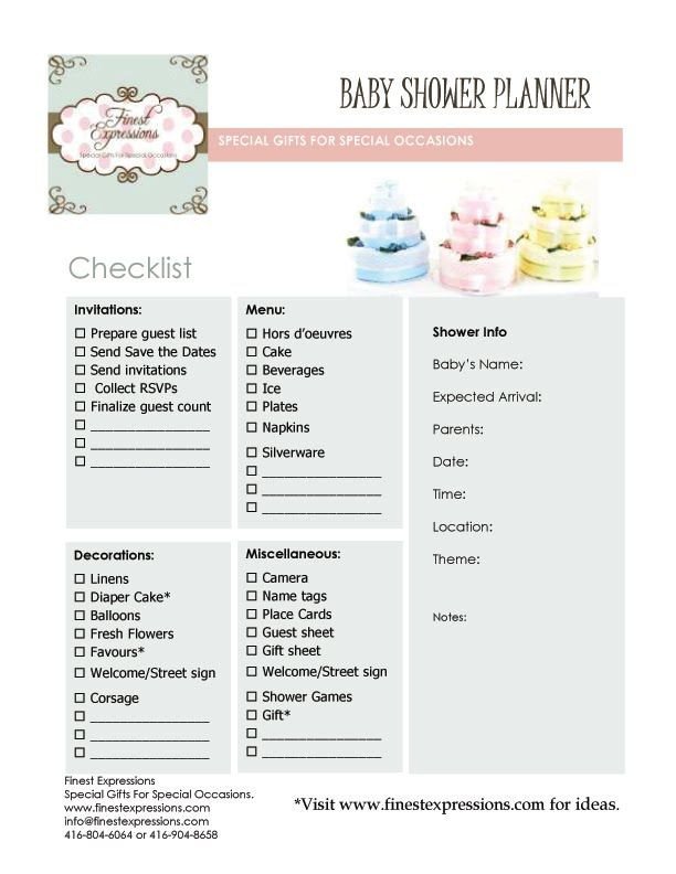 Baby Shower Planner Template Baby Shower Planning