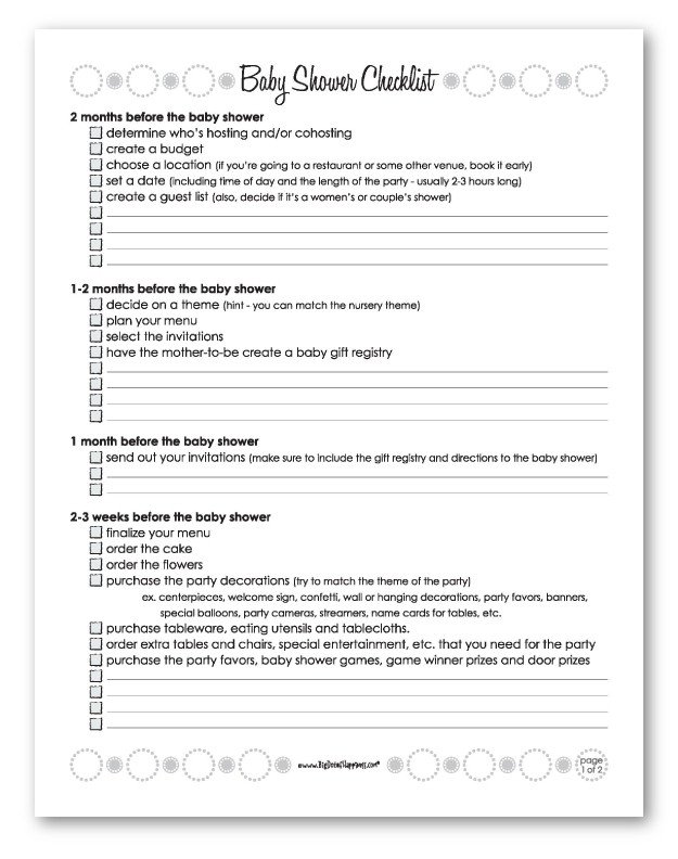 Baby Shower Planning Checklist Baby Shower Tips and Tricks Free Baby Shower Planning