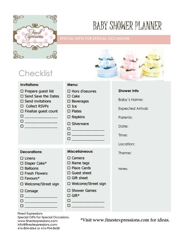 Baby Shower Planning Checklist Finest Expressions Baby Shower Planner Checklist