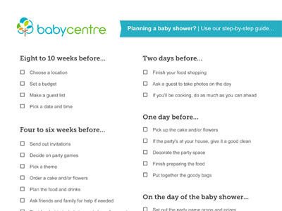 Baby Shower Planning Checklist Throwing A Baby Shower Babycentre Uk