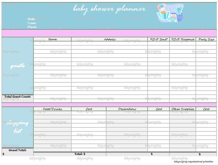 Baby Shower Planning Template Baby Shower Planner organizer Printable Pdf by Tidymighty