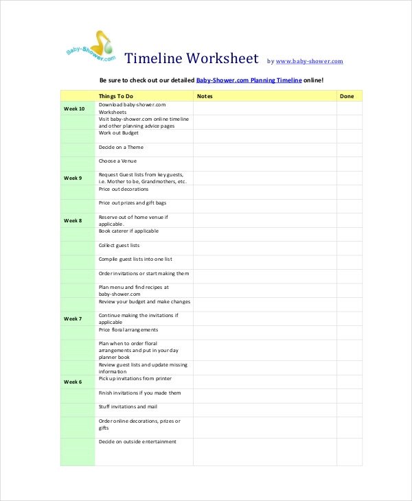 Baby Shower Planning Template Baby Shower Planning 5 Free Pdf Documents Download
