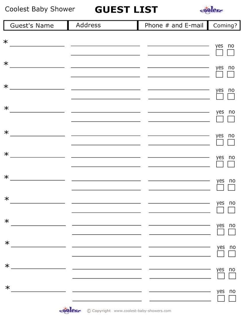 Baby Shower Planning Template organized Template to Keep Track Of Invitations