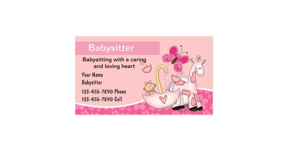 Babysitting Business Card Template Babysitting Business Cards