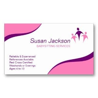 Babysitting Business Card Template Babysitting Business Cards On Popscreen