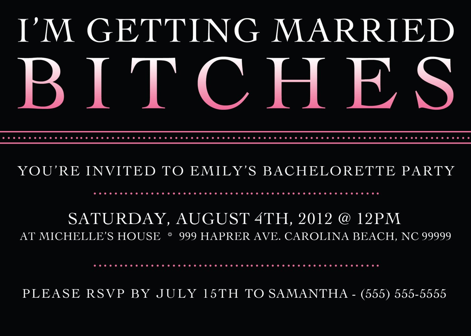 Bachelorette Party Invitation Template Printable Bachelorette Party Invitation 5 X 7 Bachelorette