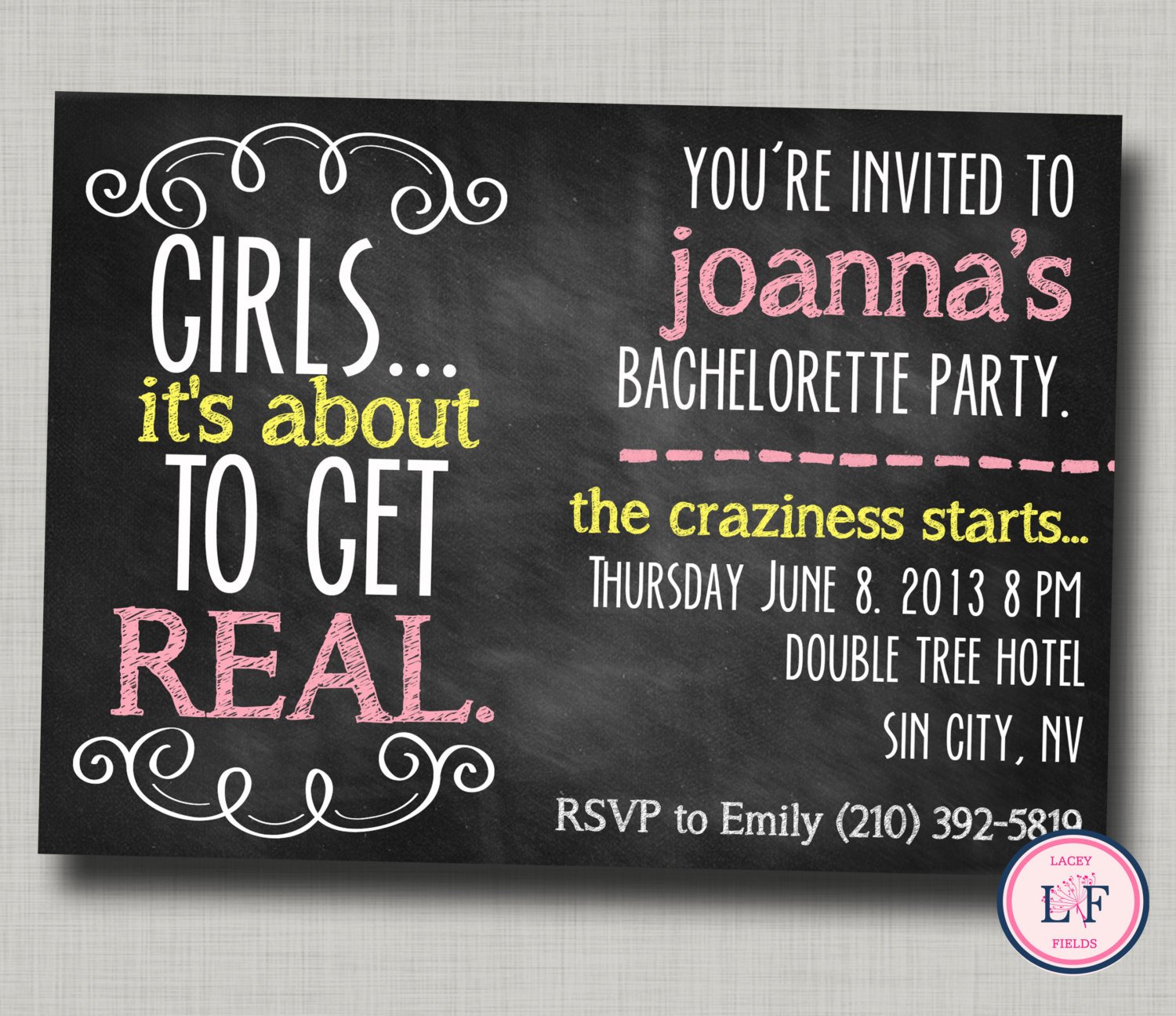 Bachelorette Party Invitations Template Free Bachelorette Party Invitation Printable Chalkboard by