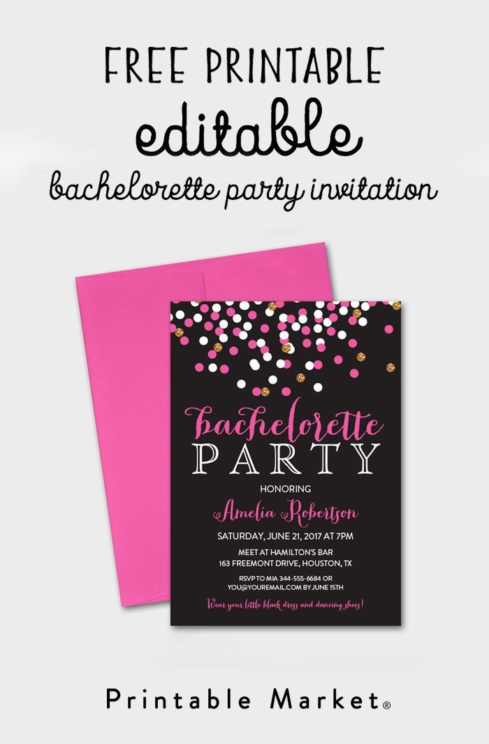 Bachelorette Party Invitations Template Free Free Editable Bachelorette Party Invitation Gray Hot