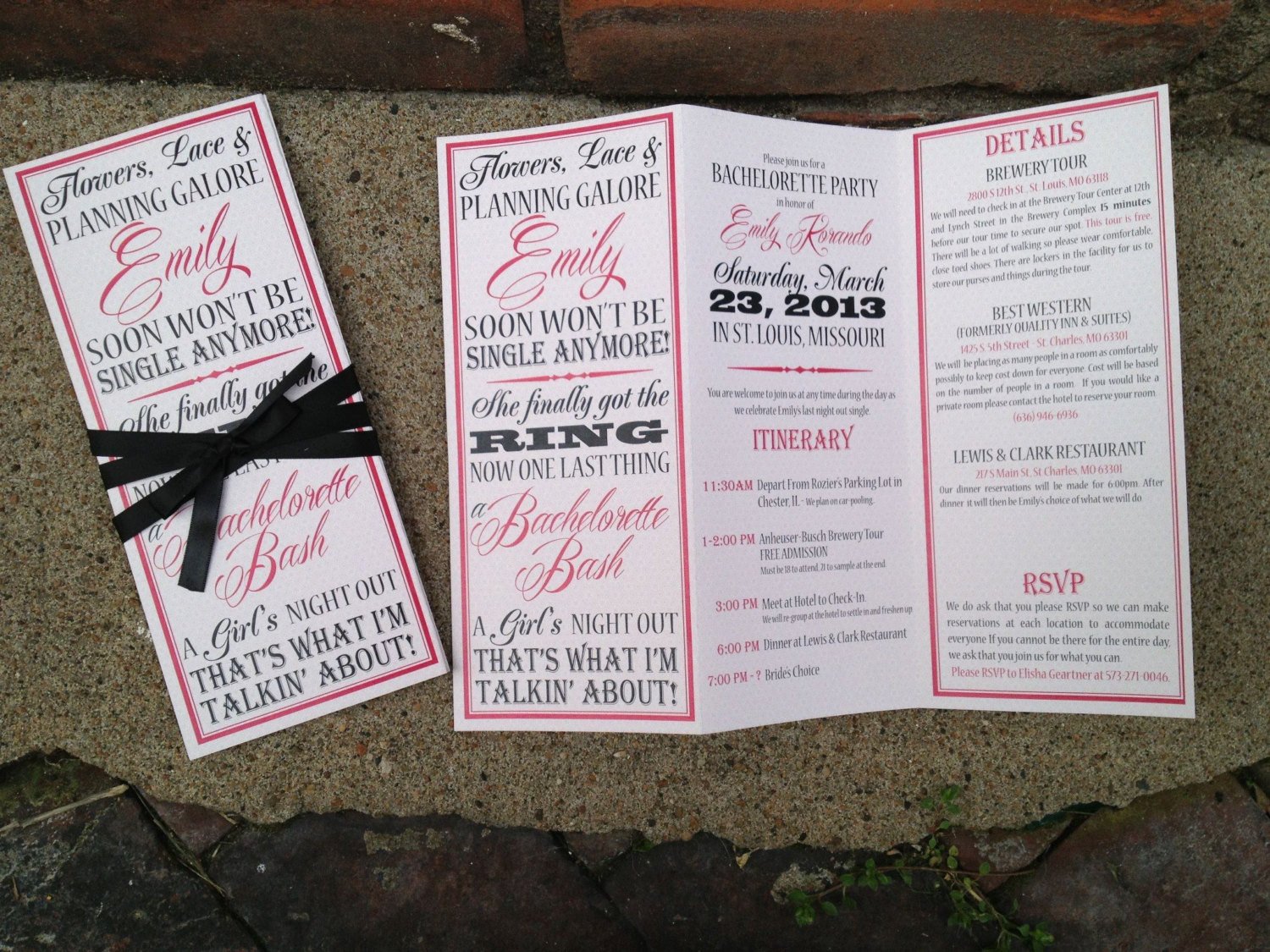 Bachelorette Party Itinerary Template Bachelorette Party Invite Trifolded Itinerary