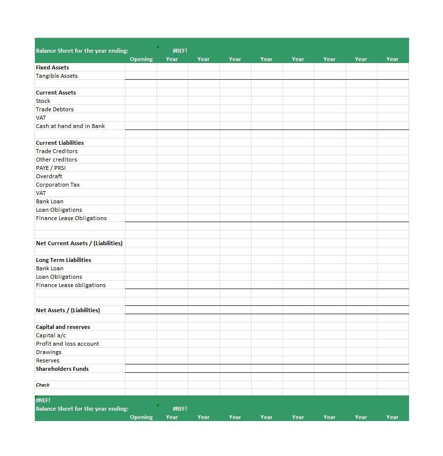 Balance Sheet Template Xls 41 Free Balance Sheet Templates & Examples Free Template