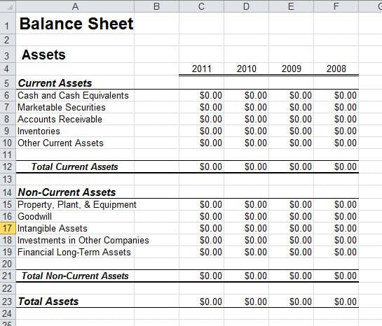 Balance Sheet Template Xls 6 Free Balance Sheet Templates Excel Pdf formats