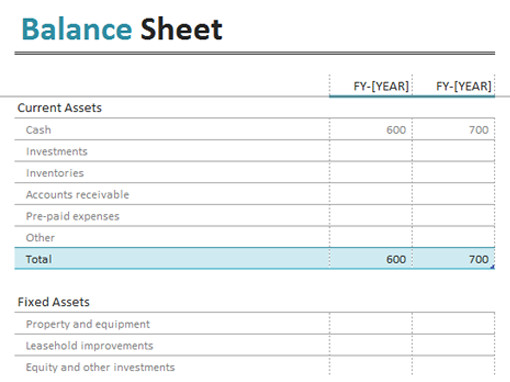 Balance Sheet Template Xls Balance Sheet Fice Templates