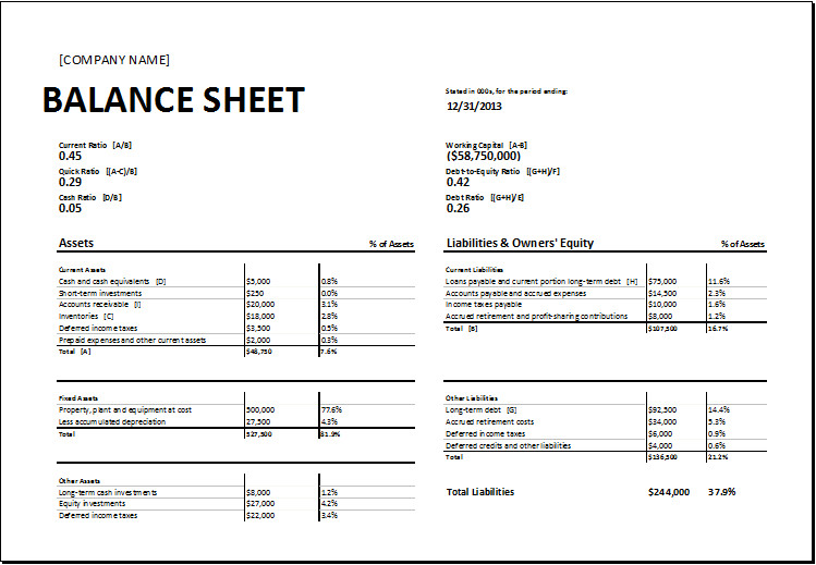 Balance Sheet Template Xls Download Free Balance Sheet Templates In Excel Excel