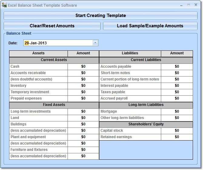 Balance Sheet Template Xls Excel Balance Sheet Template software