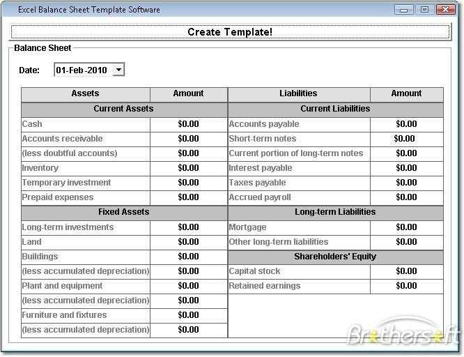 Balance Sheet Template Xls Free Downloadable Excel Balance Sheets