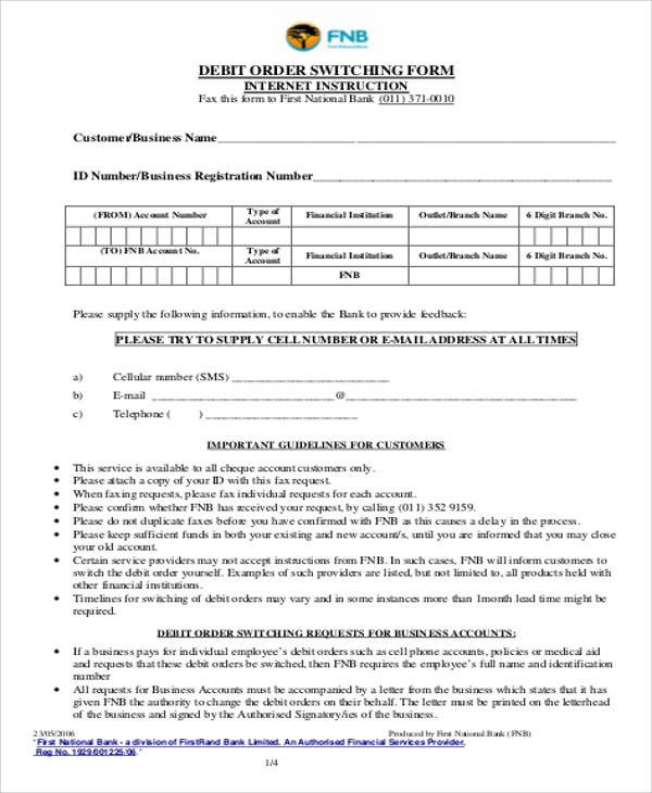 Bank Change order form Template Sample Change order Request form 9 Examples In Word Pdf